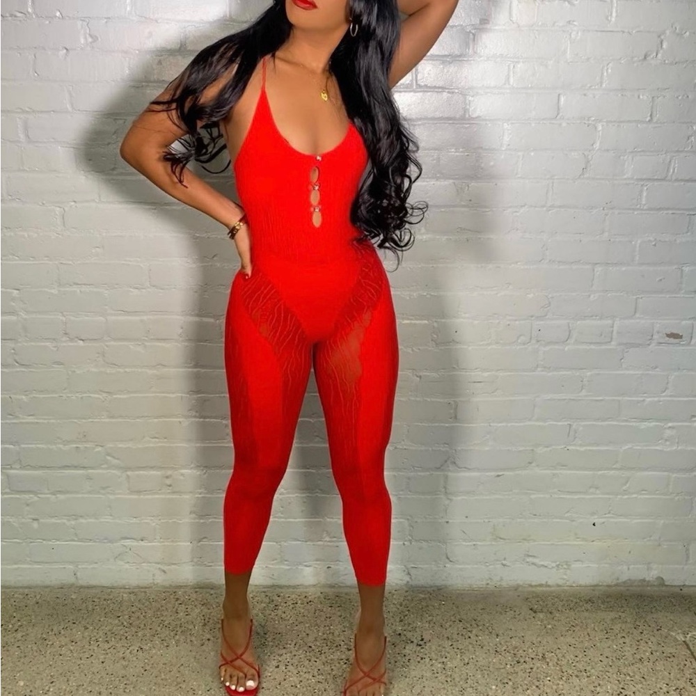 White fox jumpsuit , Worn once.